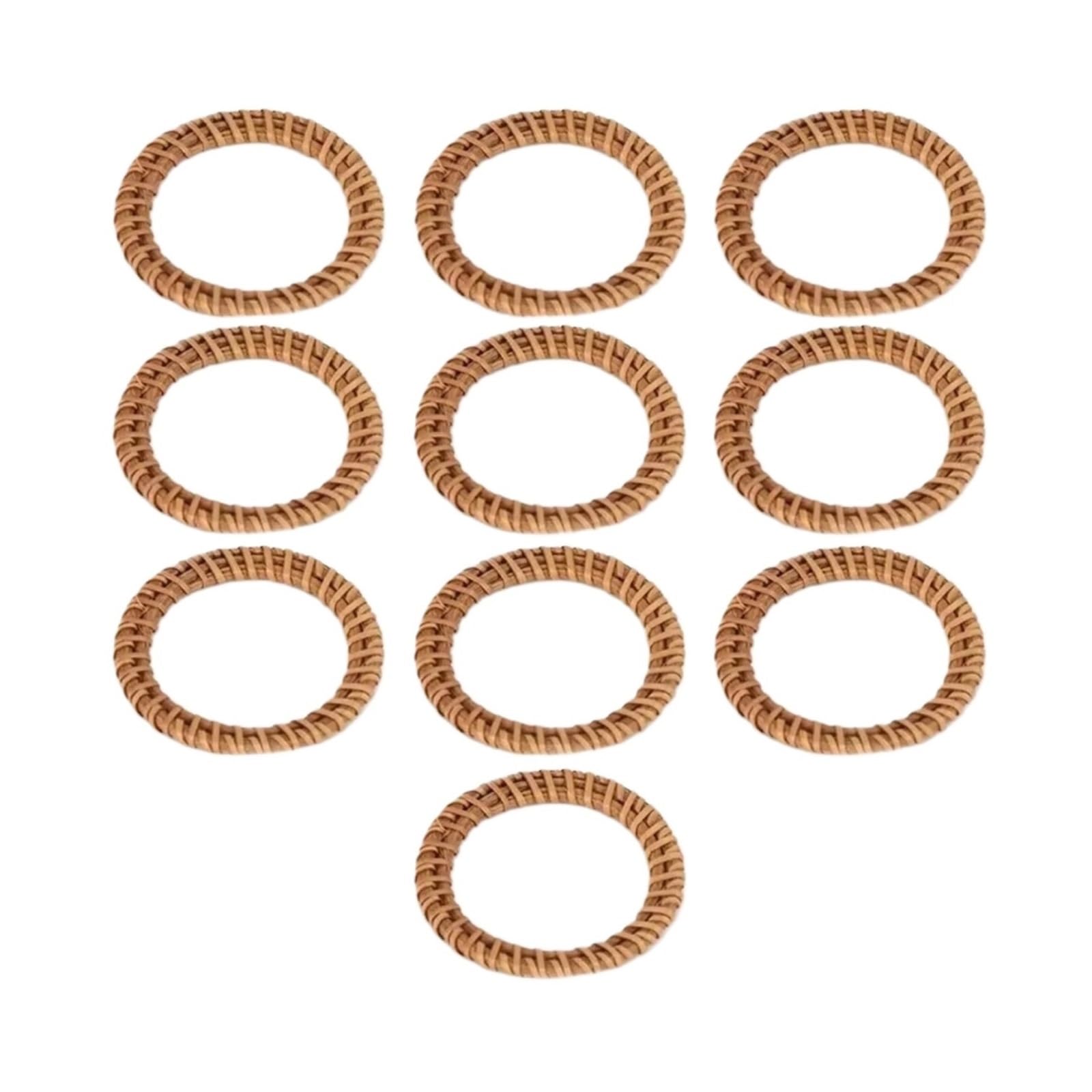 Napkin Rings 38pcs Rattan Napkin Rings Woven Texture Rustic Holder Bamboo Fiber Tissue Ring for Dining Table Decor