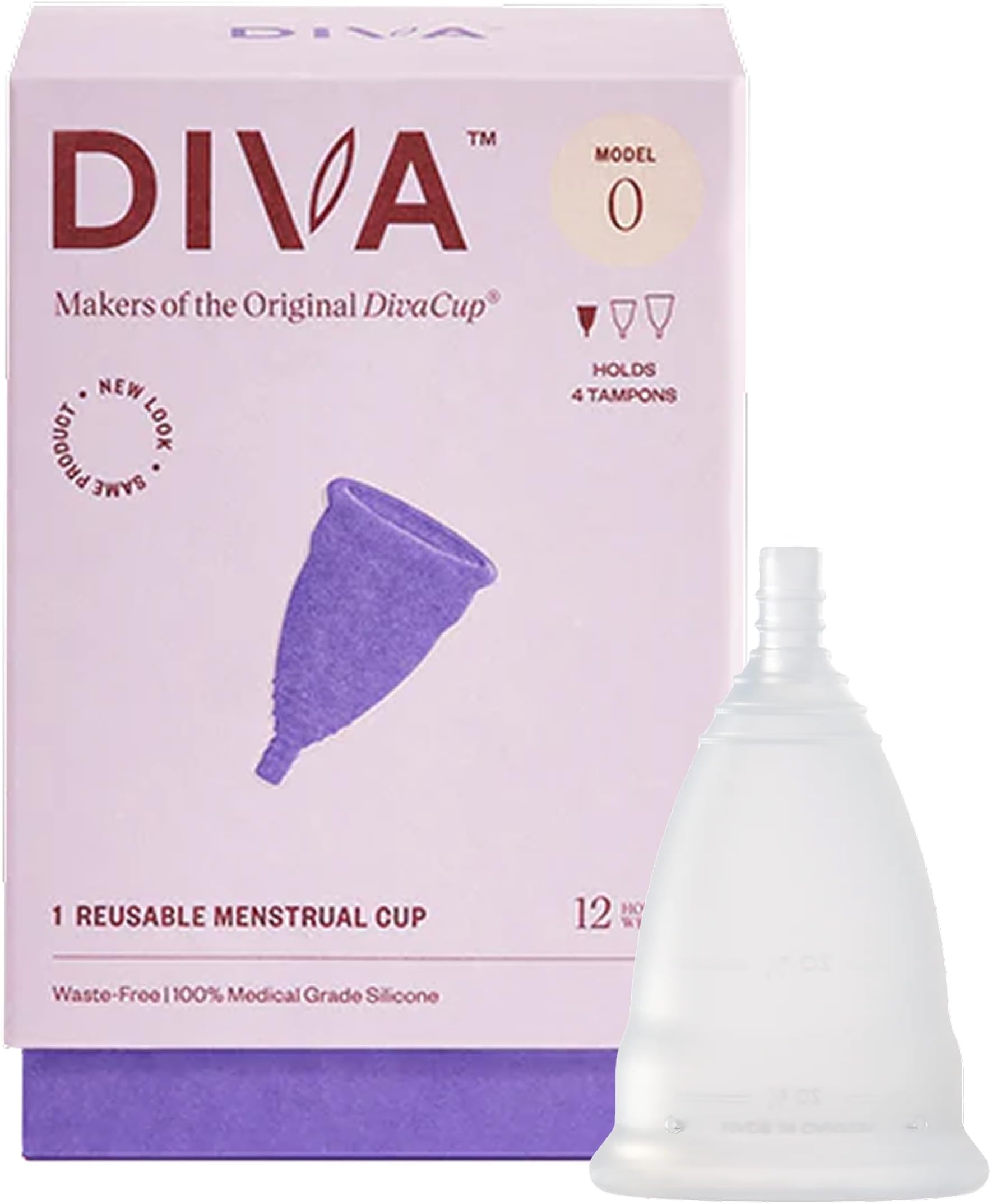 DivaCup Menstrual Cup, The World's #1 Share Menstrual Cup, Easy to Use Even for First Times, Comes with Cotton Pouch (Small Size x 1))