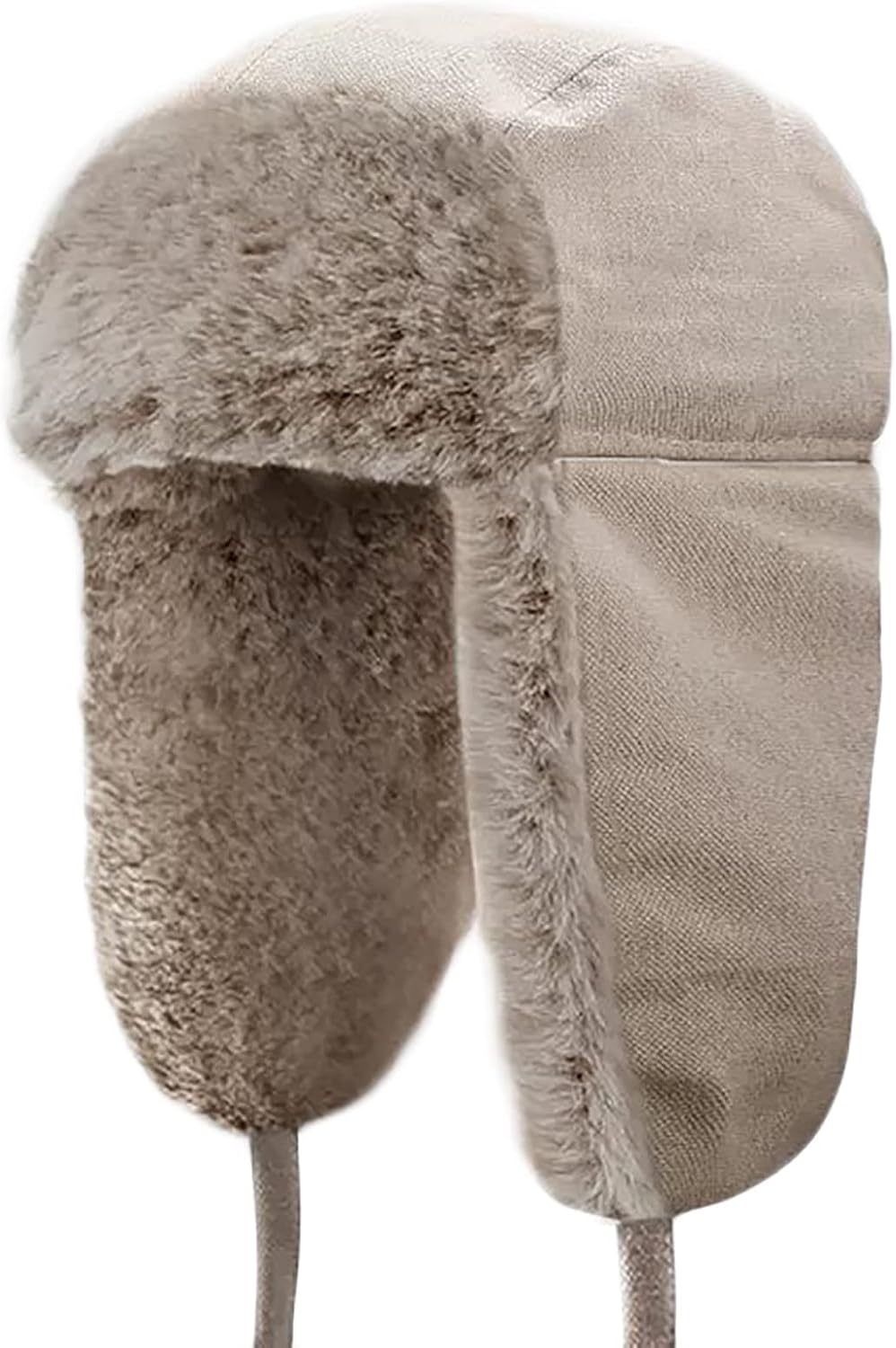 Unisex Winter Bomber Hat Faux Fur Warm Aviator Pilot Cap Windproof Russian Ushanka Trooper Trapper Hat 58-60Cm