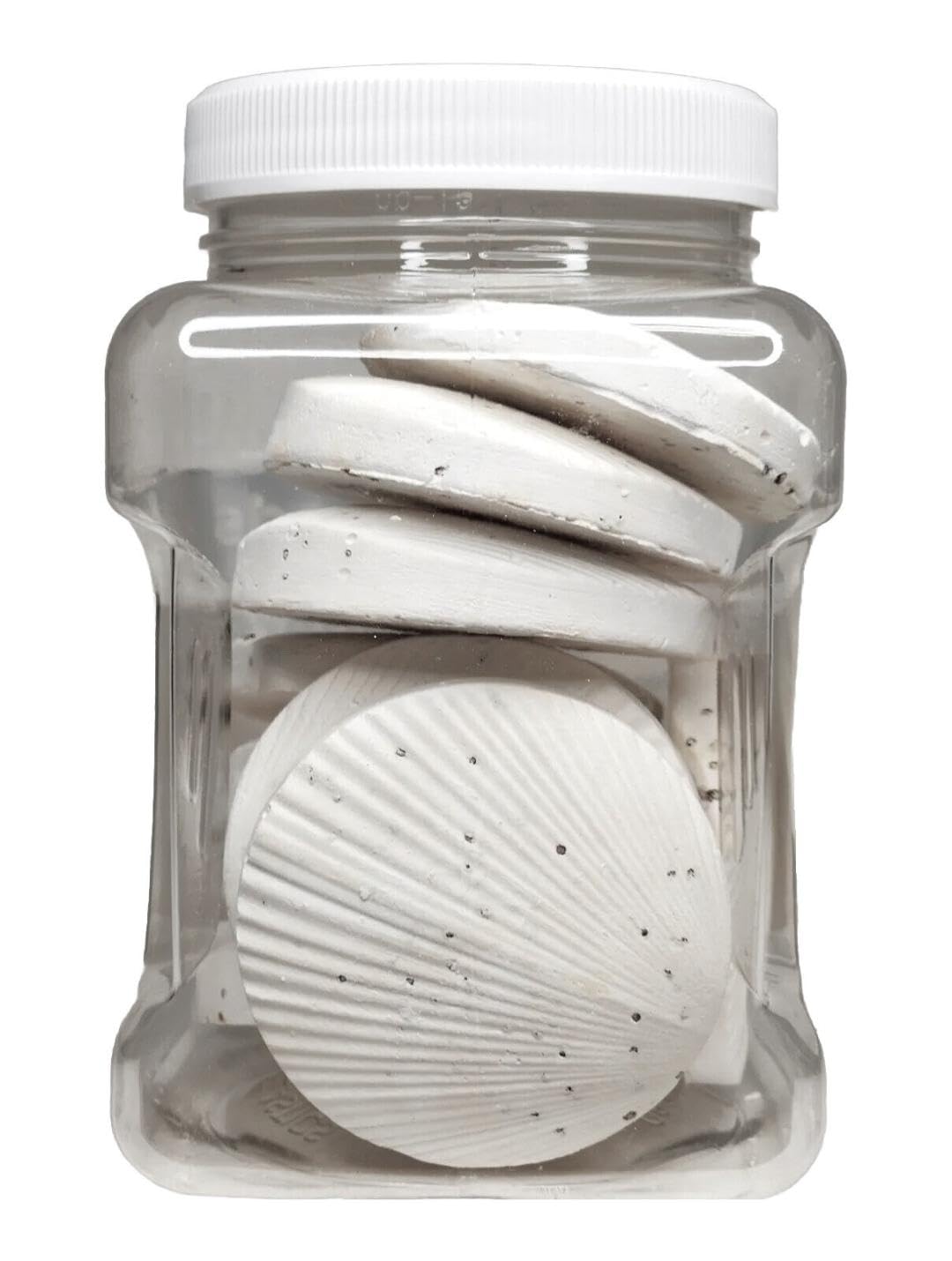 Aquatic Foods Inc. Calcium Feeder Disks for Shrimp, Snails, Crabs, Crayfish, 10 Count Jar Medium-Large Feeder Disks