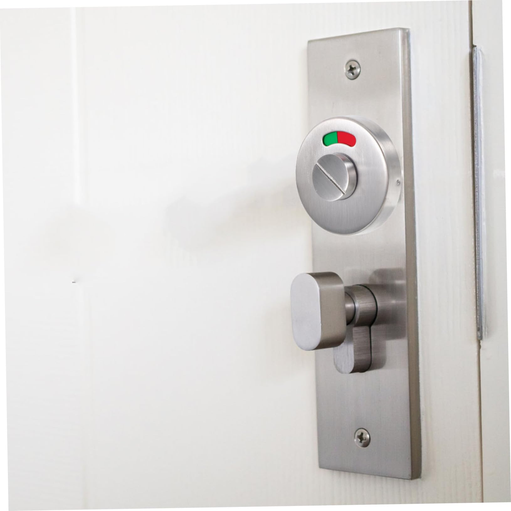 FRCOLOR Serrure Porte Toilettes Indicateur Vert Rouge Serrure Salle de Bain sans Clé Pêne Dormant pour Toilettes Publiques et Espaces Commerciaux