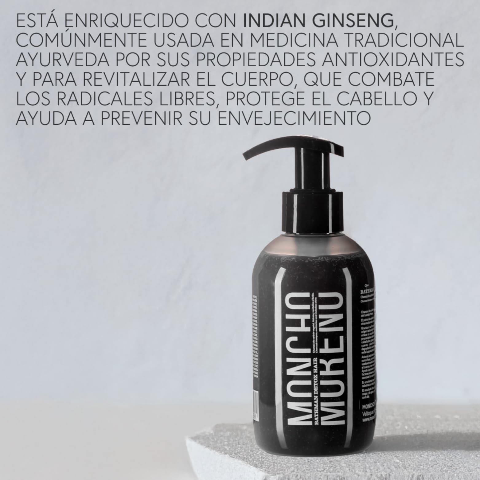 MONCHO MORENO Bathman Detox Hair - Champú Clarificante y Regulador de Grasa con Carbón Activo - Limpieza Profunda y Purificante del Cuero Cabelludo para Raíz Grasa y Puntas Secas (1 L)