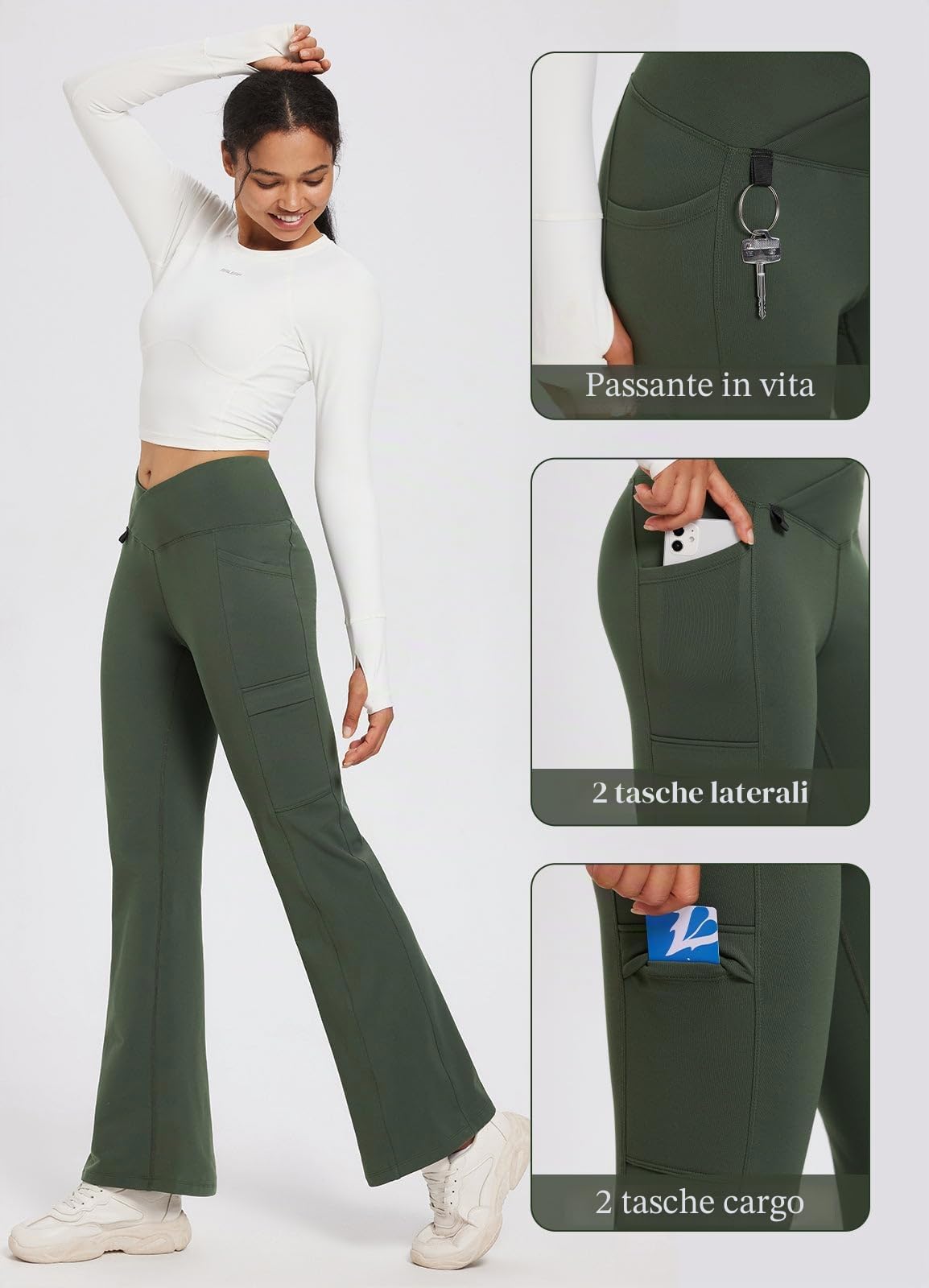 baleaf Pantaloni da Trekking da Donna, Impermeabili, Antivento, Termici, con Tasche, Primavera, Autunno
