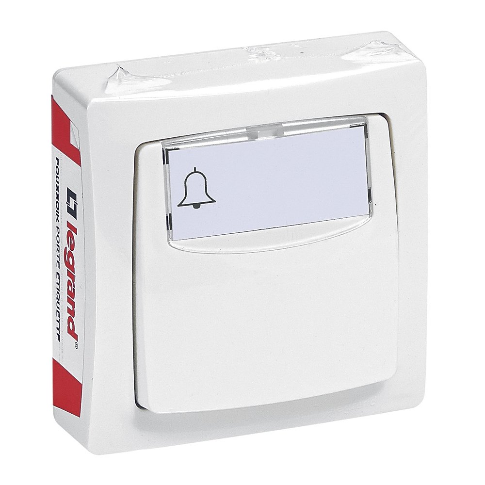 Legrand - Poussoir avec porte-étiquette Appareillage Saillie - Blanc