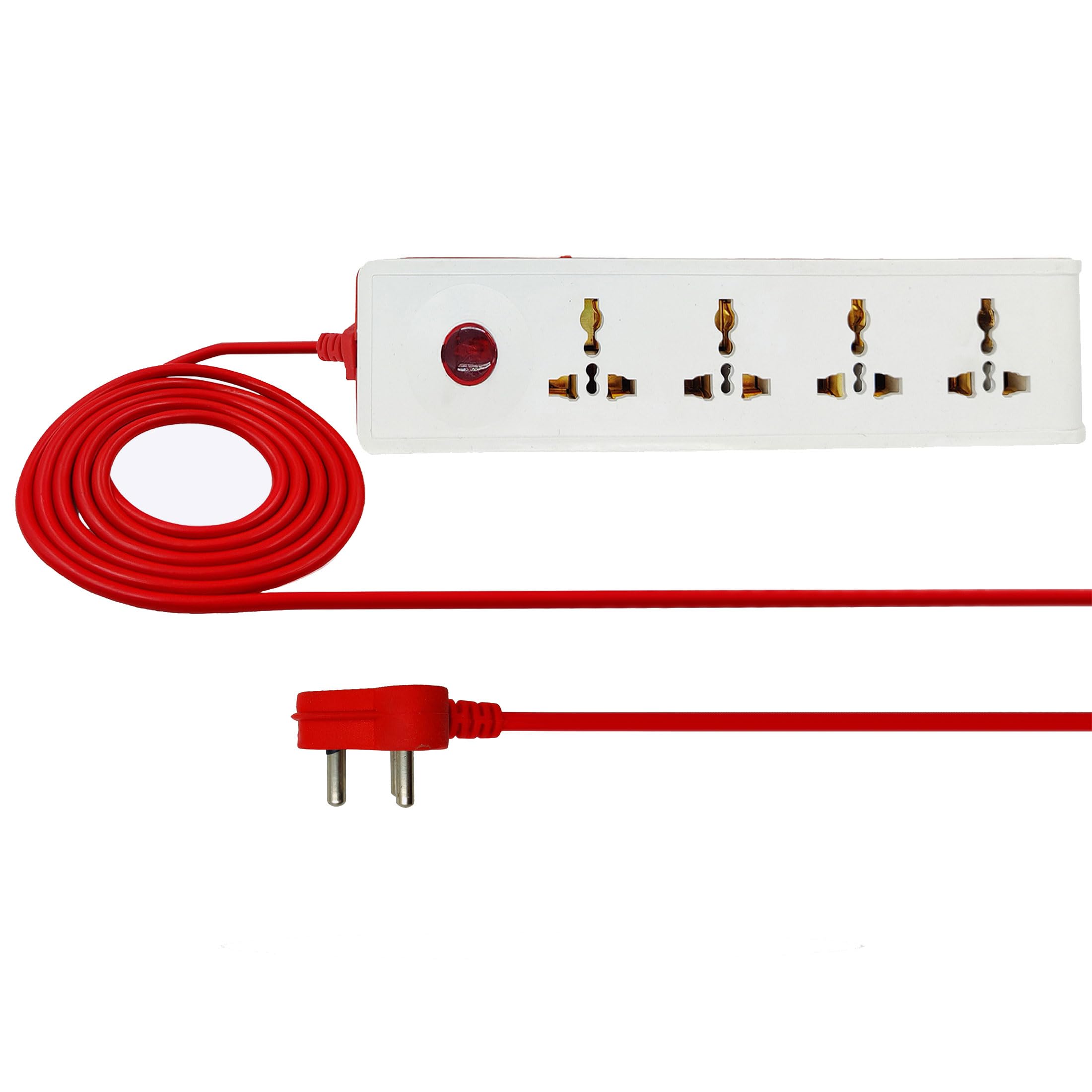 Hillgrove HGCM1302M1 Power Extension Board with 4 Universal Socket and 1 Switch and 5 Meter Long Cable Surge Protector for Home/Computer/Fridge 4 Socket Extension Boards (White)-image-38