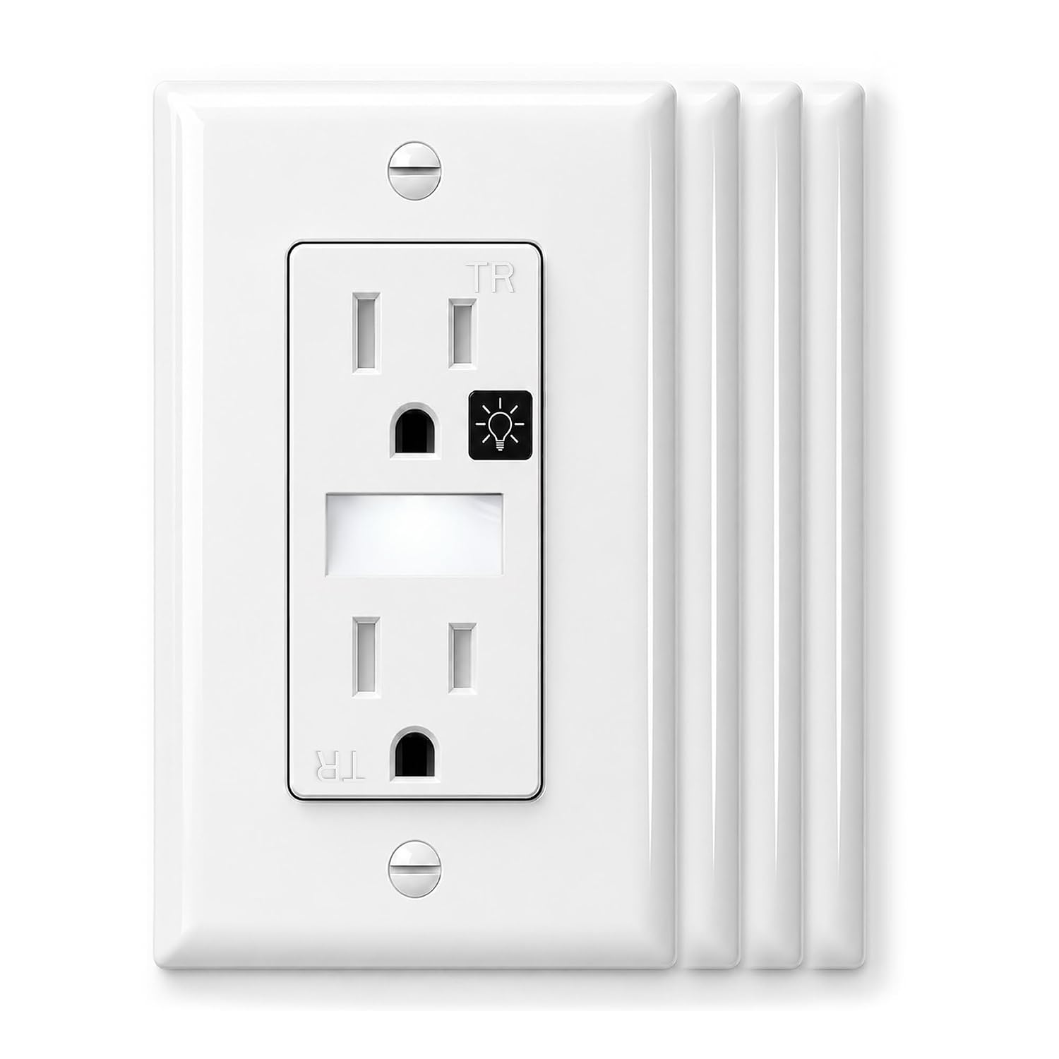 SOZULAMP 4-Pack Night Light Wall Outlet, Touch & Dusk-to-Dawn Sensors