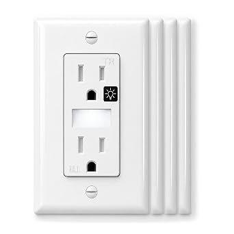 SOZULAMP 4-Pack Night Light Wall Outlet, Touch & Dusk-to-Dawn Sensors