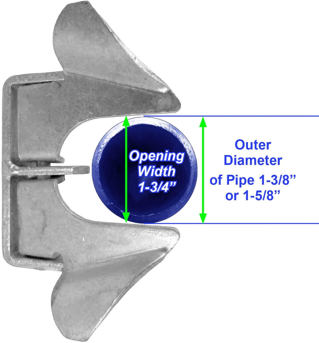 Wall Mount Gate Butterfly Fork Latch - 1-3/8" to 1-5/8" Fork Diameter - Chain Link Fence Gate Latching Hardware - - CASE Qty 25