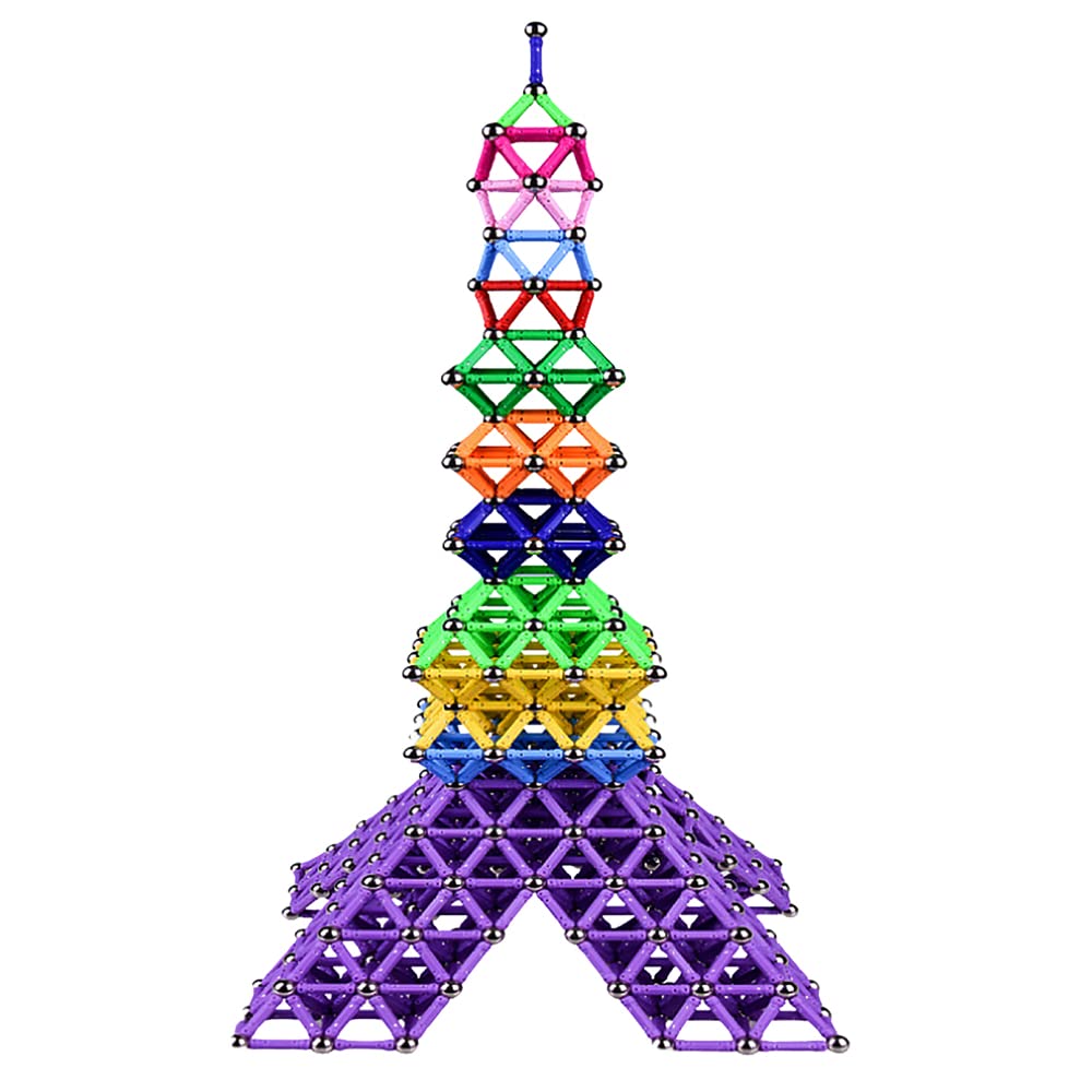 Jokooan Blocchi magnetici, 220 pezzi, bastoncini magnetici, giocattoli da costruzione, giocattoli da costruzione STEM Montessori, giocattolo educativo e cervello, set per bambini