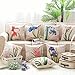sykting Spring Pillow Covers Cotton Linen Farmhouse Flower Pillow Covers 18x18 inch for Couch Bed Chair Set of 4