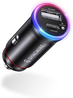 SYNCWIRE 90 W Cigarette Lighter USB C [PD45W & QC45W] Car Adapter USB Car Charger Cigarette Lighter Adapter 12 V USB-C Car Charger Compatible with iPhone 15 Pro Max 14 13 12 11, Samsung, Google