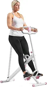 Sunny Health & Fitness Row-N-Ride Squat Assist Trainer, Foldable & Easy Setup Exercise w/Adjustable Resistance, Home Training Machine for Arm, Glute & Leg Workout, Optional Free SunnyFit App Connect