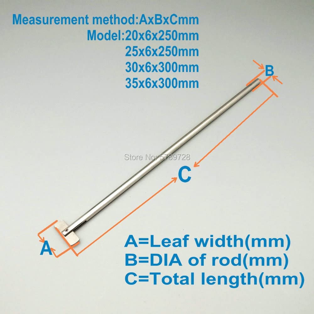 Paleta de Acero Inoxidable for Laboratorio, Hoja Recta móvil Utilizada en Herramientas de Mezcla de Laboratorio, 1 ud. (Size : 25x6x250mm)