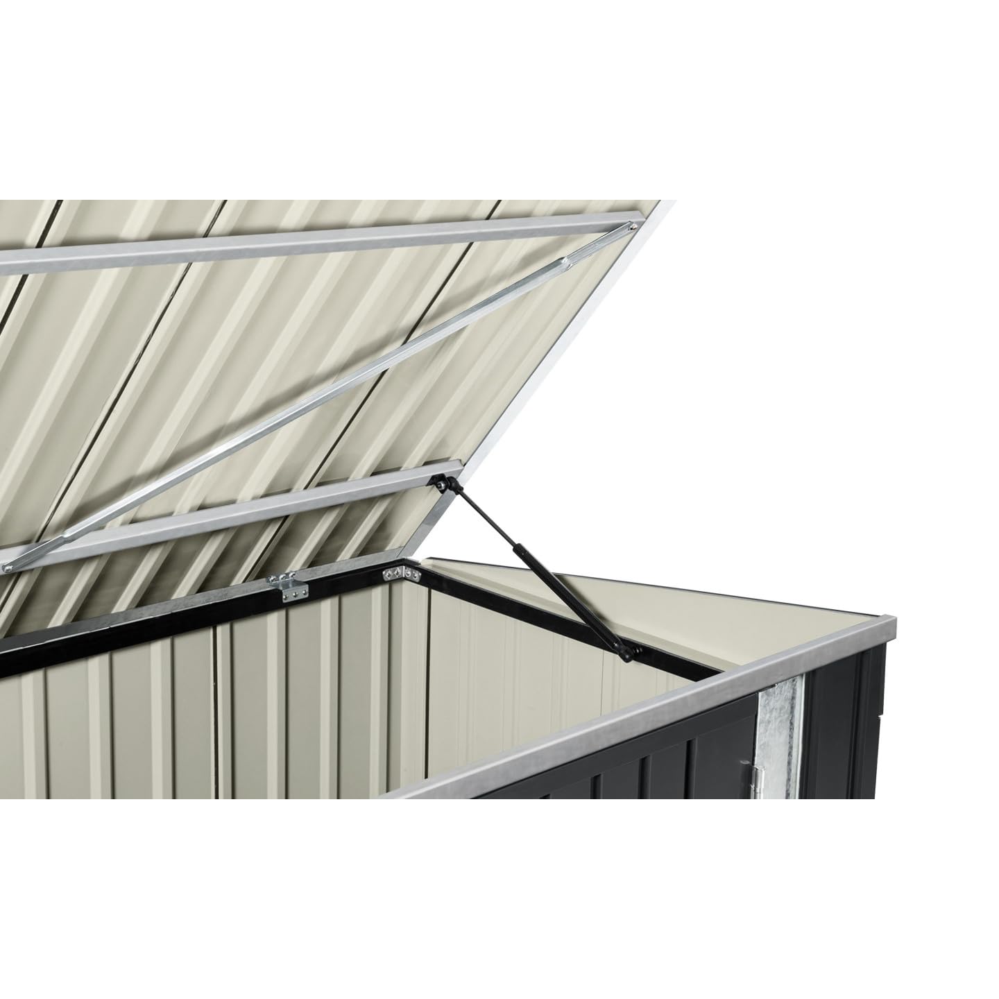 IDMarket - Abri de Jardin en métal Effet Bois verrouillable Multi-Rangement