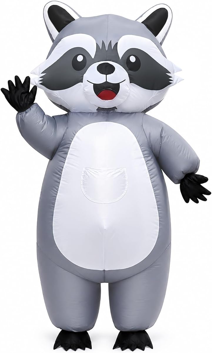 Disfraz inflable de mapache para adulto, disfraz inflable para Halloween