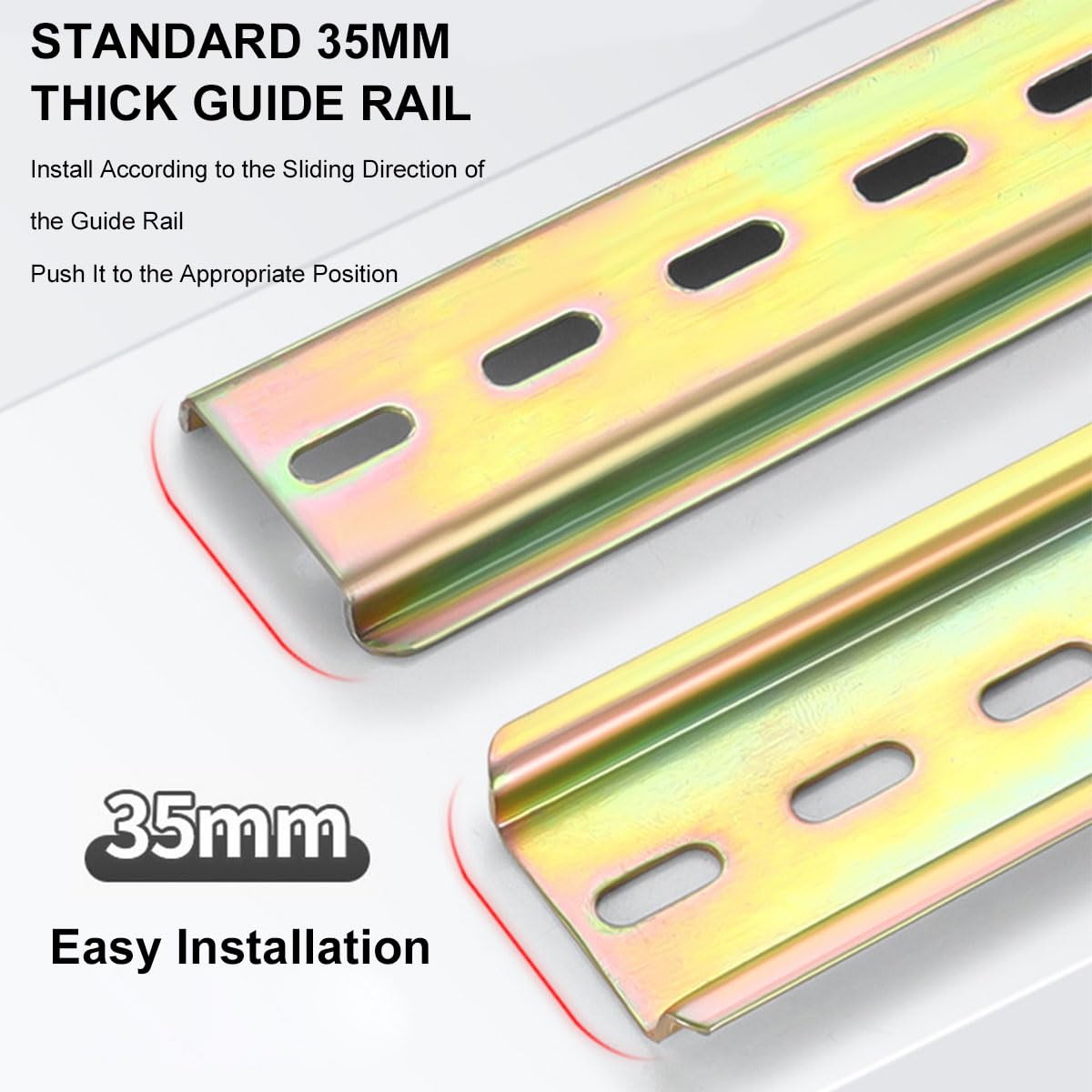 4 sztuki szyny DIN aluminiowa szyna DIN 3,5 cm szerokości, 200 mm długości, metalowe szyny DIN z rowkami w kształcie litery U, do szaf dystrybucyjnych, montażu paneli elektrycznych