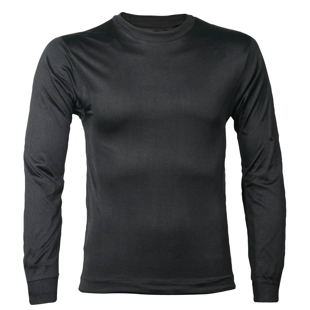 Men s Thermasilk Crew Neck Top Black X Large