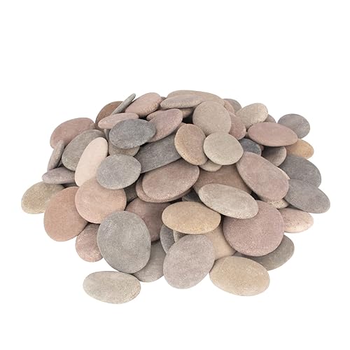 Miniatura 6 de Aproximadamente 94 piezas  100 unidades (18 libras) rocas para manualidades, rocas de pintura, rocas de río de 2.1 a 3.5 pulgadas, rocas planas,