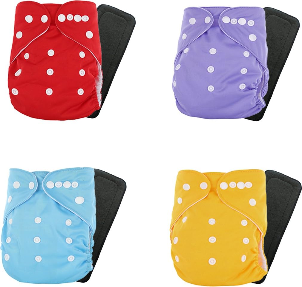cloth diapers for babies | baby cloth diapers | washable, reusable diaper for new born baby, 0 to 3 years | Pack of 4 cloth diaper with pack of 4 Inserts Pads-image-29