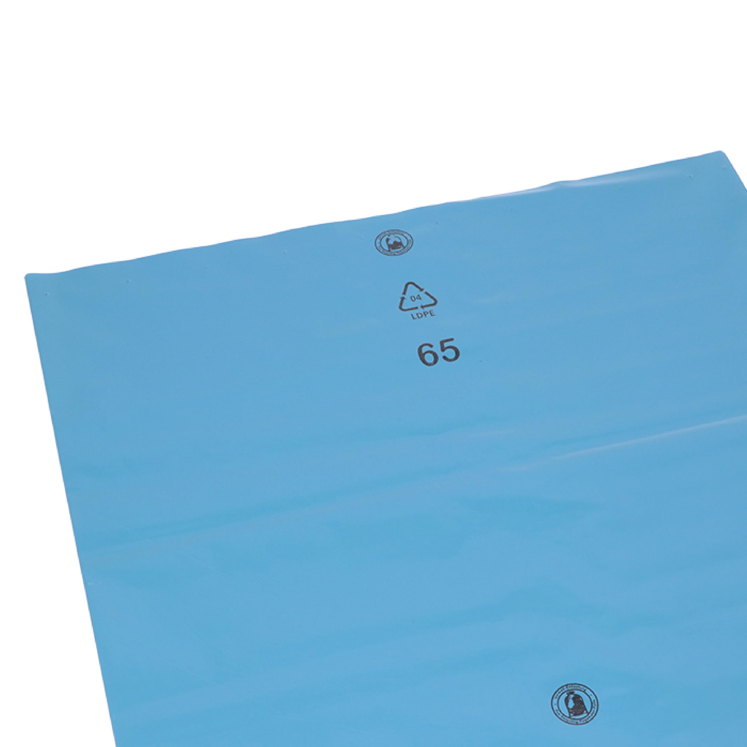 DEISS Sacs à déchets 240L bleus – 1000x1250 mm – 60 µm – LDPE recyclé – 100 sacs/carton – robustes et opaques – pour restauration, nettoyage, industrie et collectivités