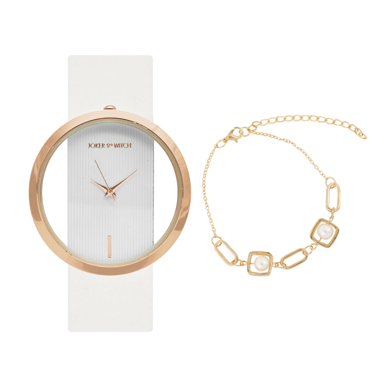 See full amazon price history chart for Joker & Witch Faux Leather Women Kyomi Analogue Watch Bracelet Stack, Band Color-White, Dial Color-White Joker & Witch Faux Leather Women Kyomi Analogue Watch Bracelet Stack, Band Color-White, Dial Color-White (B0C7L81PQP) Amazon Price History, Amazon Price Tracker