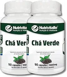Chá Verde Capsula 1000mg 90 Cápsulas Nutrivitalle 2 Potes