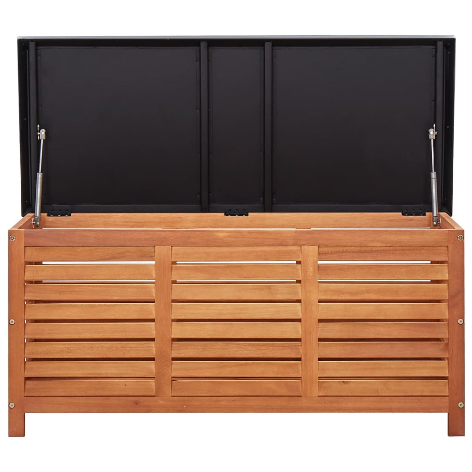 Tidyard Gartenbox Sitzbank Garden Gartentruhe Auflagenbox Aufbewahrungsbox Kissenbox Outdoor Aufbewahrungstruhe Gartenmöbel Garten Holztruhe Garten Box Outdoor Truhe 117x50x55 cm Eukalyptus Massivholz
