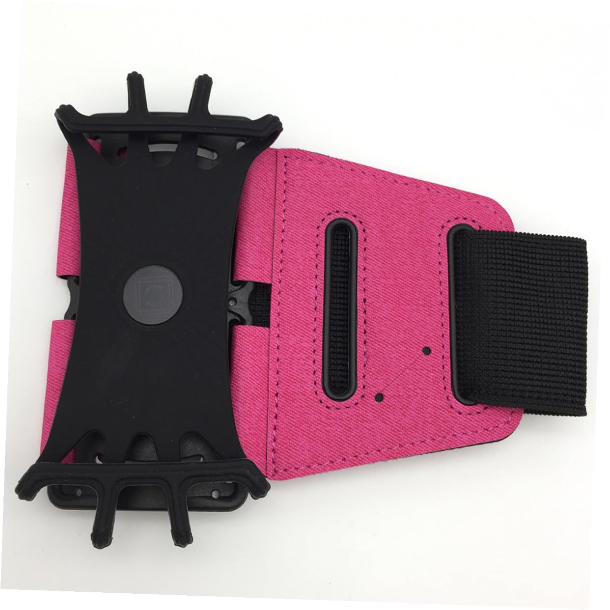 2 Pezzi Supporto per Braccio Cellulare Rotazione 180° Rosa, Cinturino Regolabile per Corsa e Sport All’Aperto, Porta Cellulare Foro Cuffie e Ricarica, Fascia Braccio Running