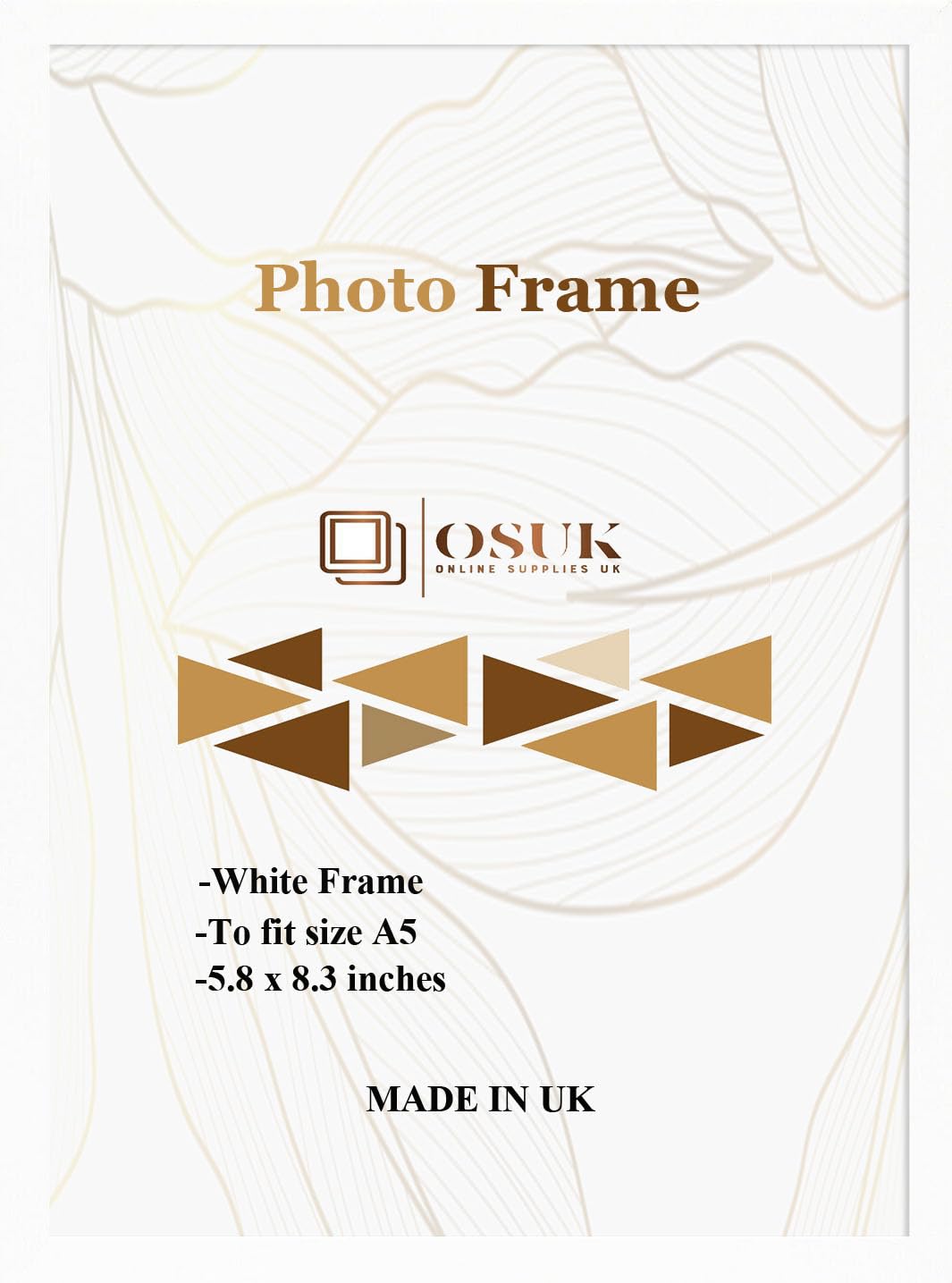 FRAME EAZY OSUK Thin Mat White A5 (5.8 x 8.3 inches) Photo Picture Frame Certificate Display Frames with Clear Perspex Front Tabletop And Wall Picture Frame With Hanging Hooks