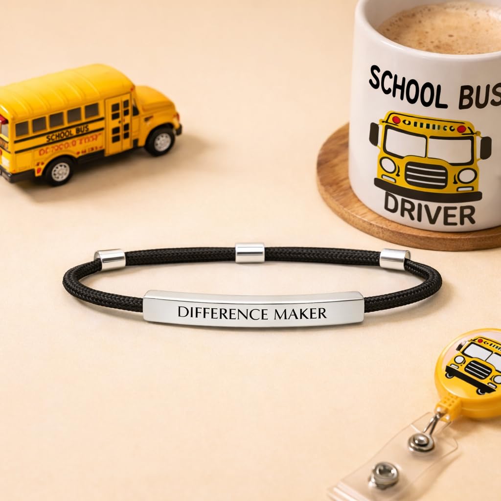 VIY Personal Card School Bus driver appreciation gifts, Best bus driver gifts, Difference maker bracelet for women, Difference maker gift, End of school year gift for coworkers
