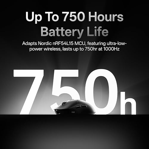 Miniatura 4 de Rapoo Ratón inalámbrico para juegos VT2 MAX, tasa de sondeo inalámbrico real de 8K, peso ligero de 1.87 oz, batería de hasta 750 horas, MCU nórdico