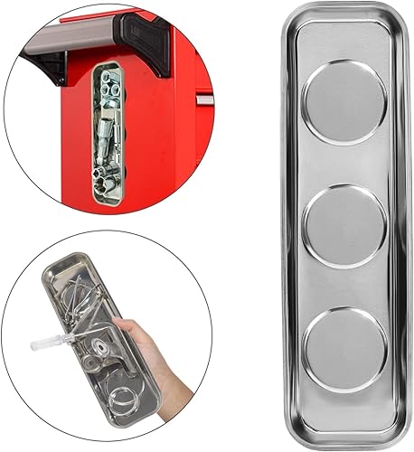 Miniatura 2 de Bandeja de piezas magnéticas 3 piezas, para tuercas de tornillo de zócalo, pernos de piezas metálicas, imán extra fuerte, bandeja gruesa, acero