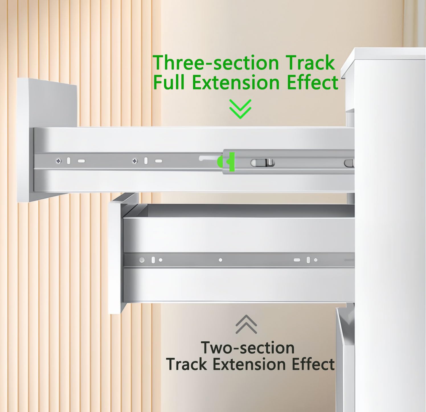 Glissières De Tiroirs Coulisses à Sortie Totale Coulisse à Sortie Totale Coulisse A Sortie Totale 45 Mm Avec Retour Automatique Guidage A Billes 45mm 300mm 10 Pieces 96134143
