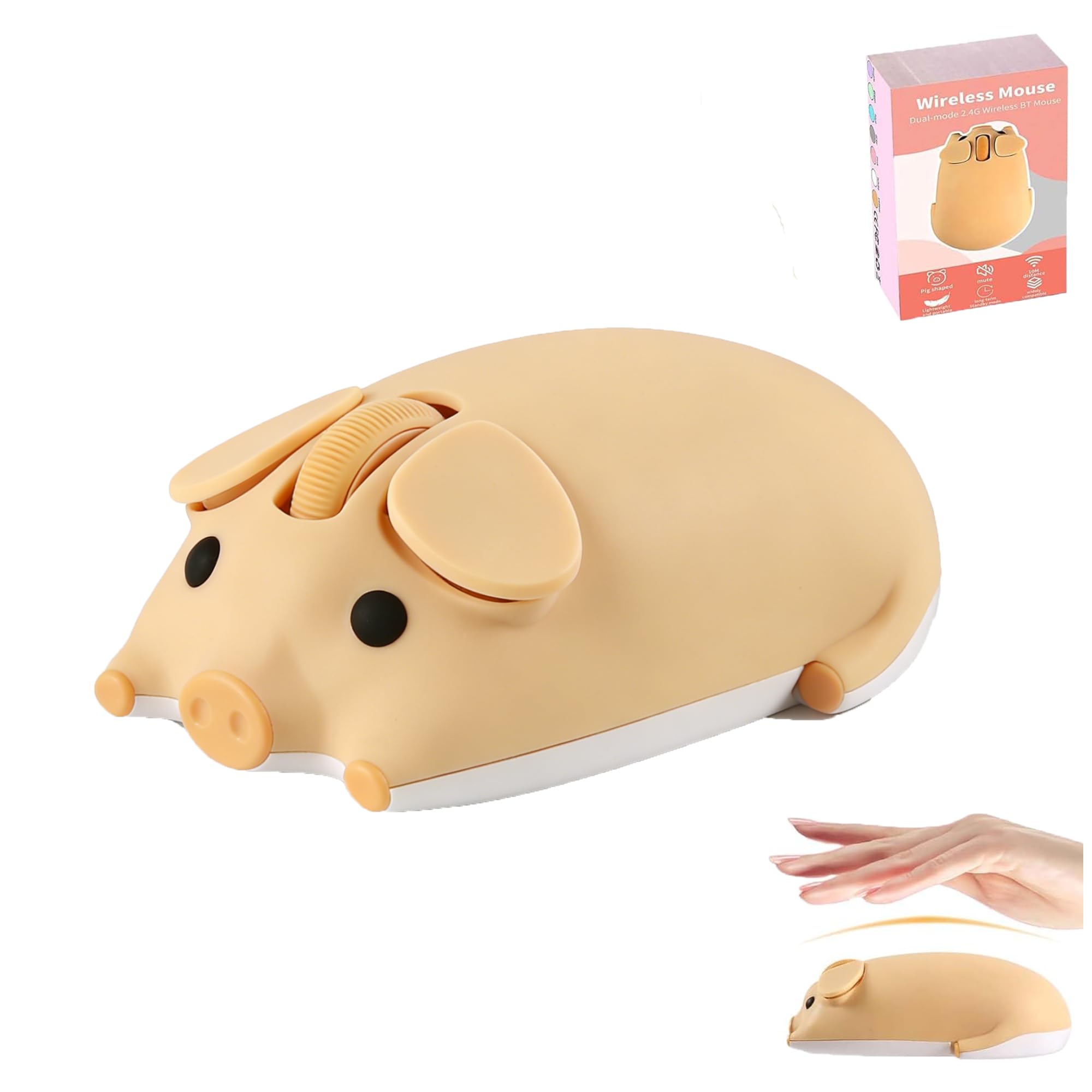Ratón inalámbrico infantil ergonómico con conexión Bluetooth y USB de 1200 DPI 8