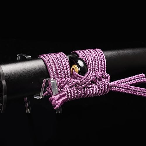 Miniatura 7 de ShadowDancer Espada Katana hecha a mano de espiga completa, auténtica hoja de acero T101095 con hamón real, no temperamento de arcilla L6 y borde