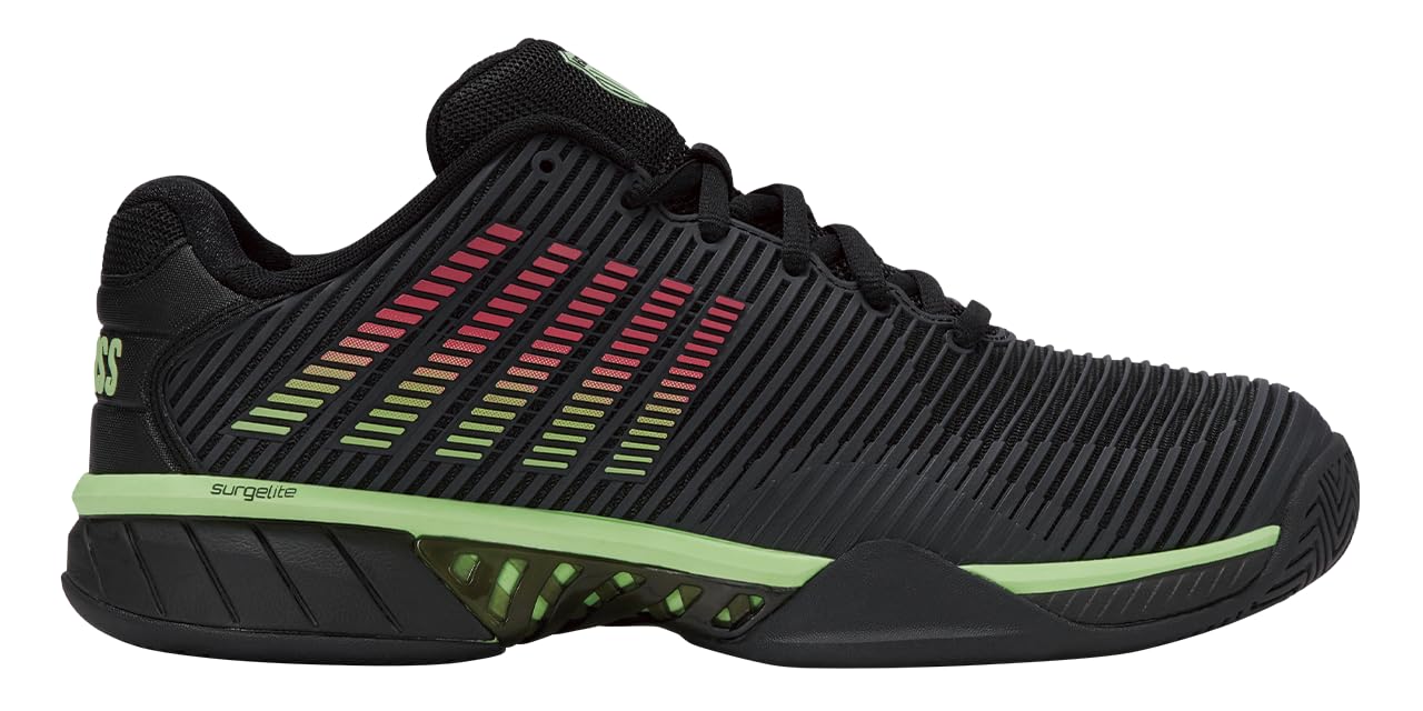 K-Swiss Mens Hypercourt Express 2 Tennis Shoe Tennis Shoe Black Soft Neon Green Neon Lava 7 5 M
