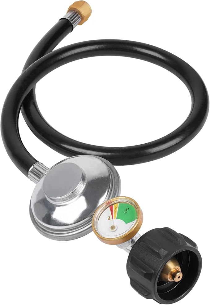 SHINESTAR Universal Gas Grill Regulator and Hose with Gauge