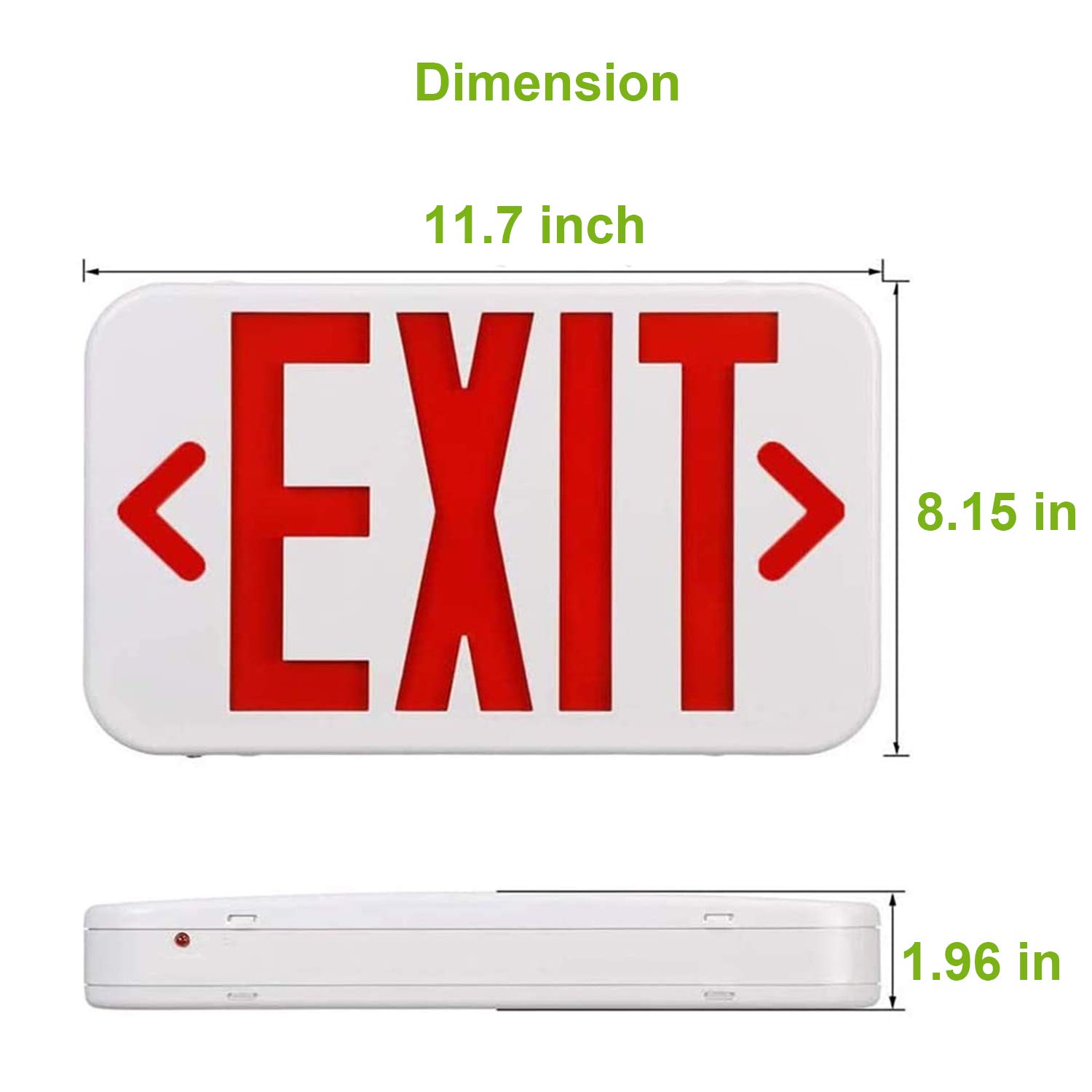 LED Exit Sign, Emergency Exit Light with Battery Backup