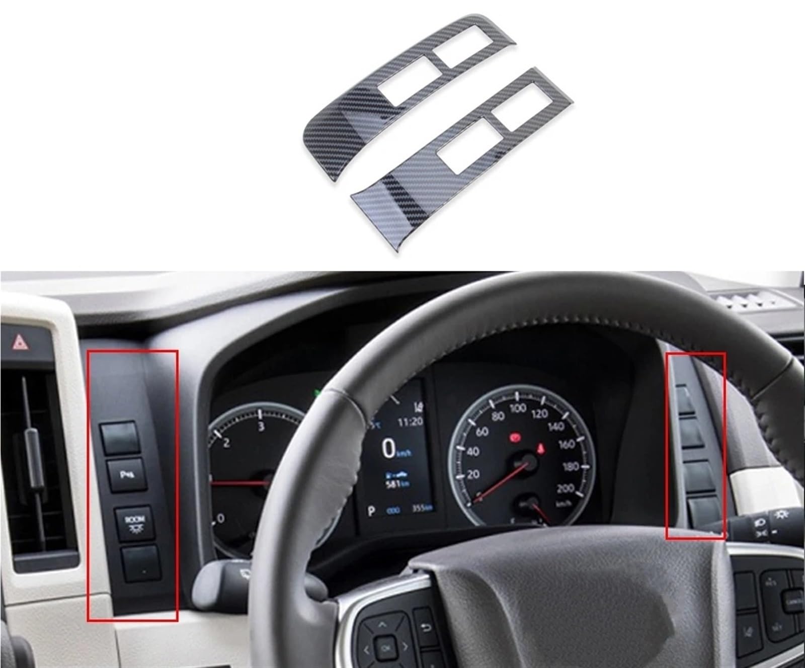Auto Zubehör Trim Für Toyota Für HiAce Für Granvia Für Pendler 2019 2020 2021 2022 2023 Auto Innen Dashboard Instrument Panel Abdeckung Trim Zubehör Auto Zierleisten Innen (Farbe : A)
