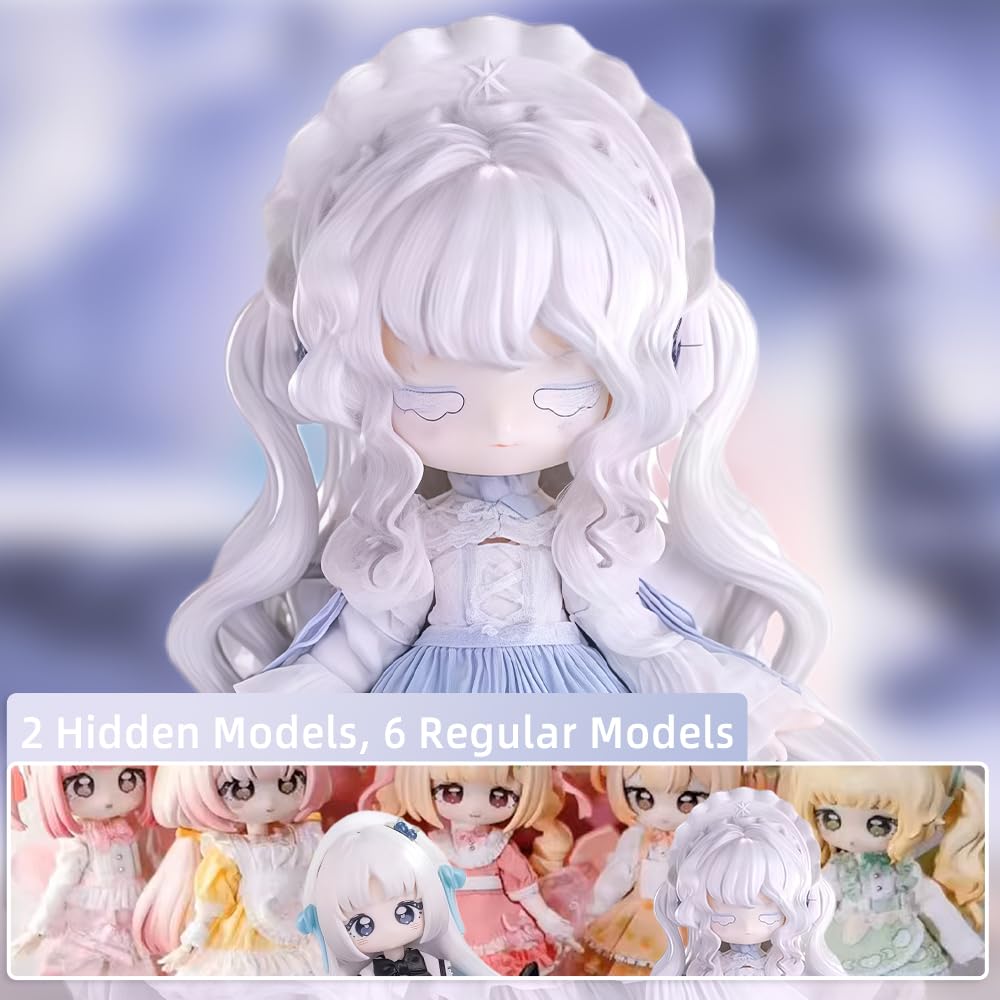 niannyyhouse BJD Blind Box Figurki, Ball Jointed Doll z ubraniami, seria Sweetr Girl, 1/12 Figurka kolekcjonerska w skali 1/12 (6 sztuk)