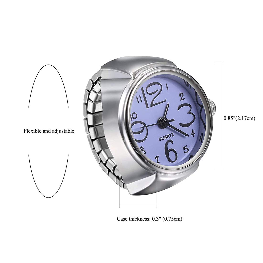 Stainless Steel Analog Watch Ring for Women and Girls