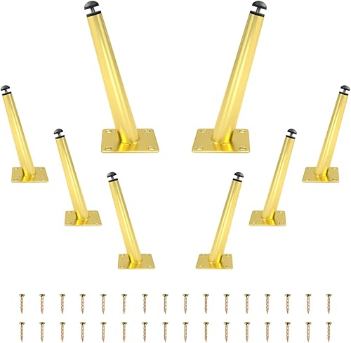 Juego de 8 patas ajustables para muebles de 10 pulgadas, patas de mesa oblicuas de metal, patas de sofá, patas de mesa auxiliar, patas de silla,