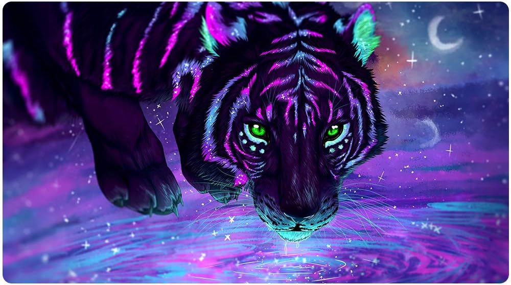 Anime Large Gaming Mouse Pad, Non-Slip Rubber Base XXL Big Mousepad/Full Desk Mouse Mat with Stitched Edges for Work & Game (90x40 laohu003)