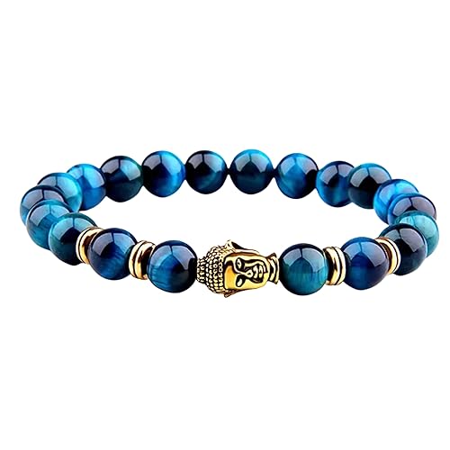 Natural AAA Red Tiger Eye Stone Beads Bracelet Men Buddha Charm Bracelets Stretch Pulsera Women Jewelry (red tiger eye)