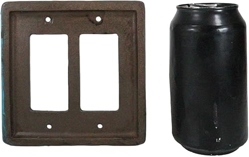 Miniatura 5 de Ebros Gift Juego de 2 rollos florales rústicos occidentales sobre fondo turquesa vintage, placa eléctrica de pared pintada a mano en 3D, accesorio