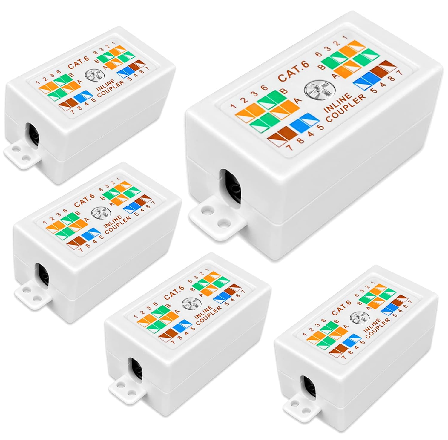 Cat 6 Junction Box 5 Pack Cat5e Splice Connector Unshielded, Punch Down Type