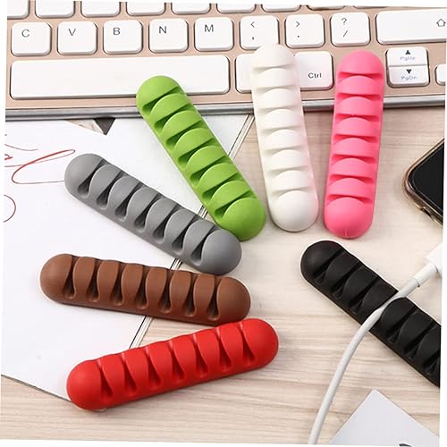 Miniatura 7 de Organizador de cables de gestión de cables, soporte de cable flexible negro para almacenar ordenadamente cables de carga, cables USB y accesorios,