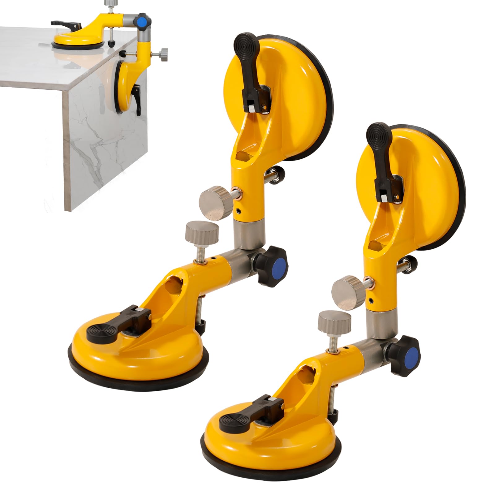 2PCS Right Angel Stone Seam Setter Suction Cup With 6Inch Glass Suckers Lifter,90 Degree Countertop Granite Tile Installation Tool For Stone Marble Slab Glass Joining And Leveling - View #12