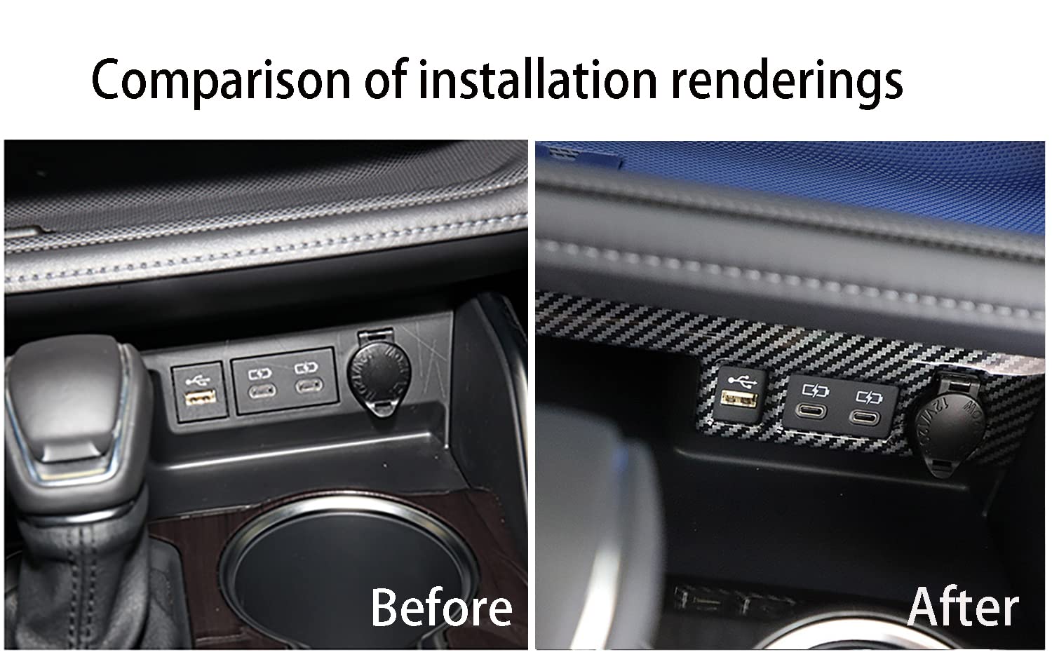 Amazon.com: KELEIMAI Car Accessories Fit for Toyota Highlander 2020-2025  Interior Front Cigarette Lighter Socket USB Outlet Panel Cover Trim (Carbon  Fiber Style) Print Sticker Decal ABS 1 PC : Automotive