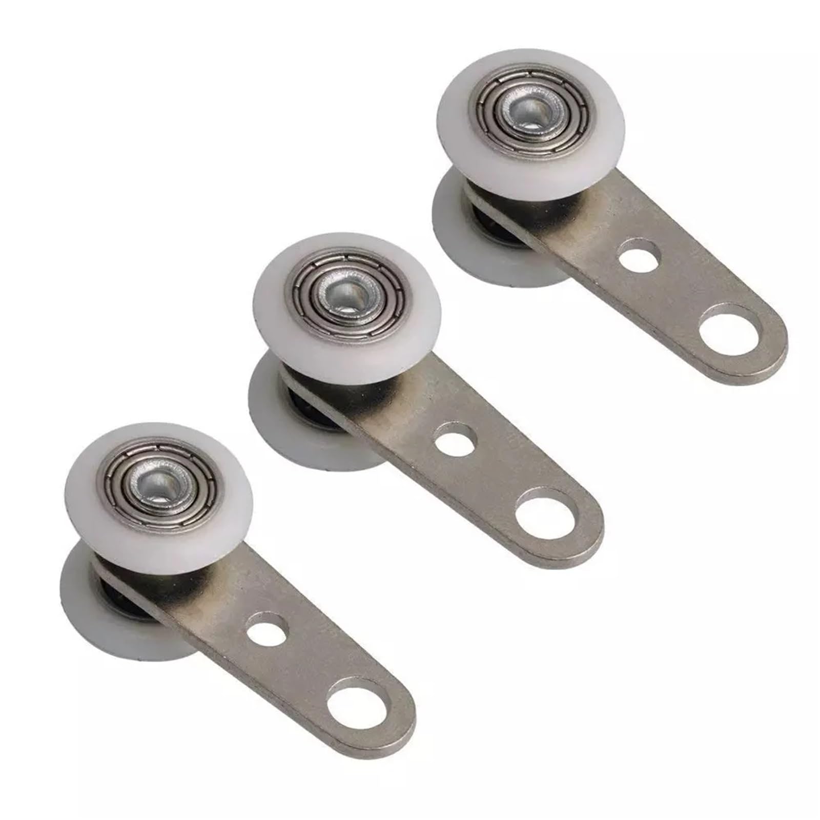 Curtain Rail Track Pulley, Curtain Track Pulley 10pc 40x19mm Metal Bearing Block with Two Plastic Wheel for Wardrobe(19mm Diameter)